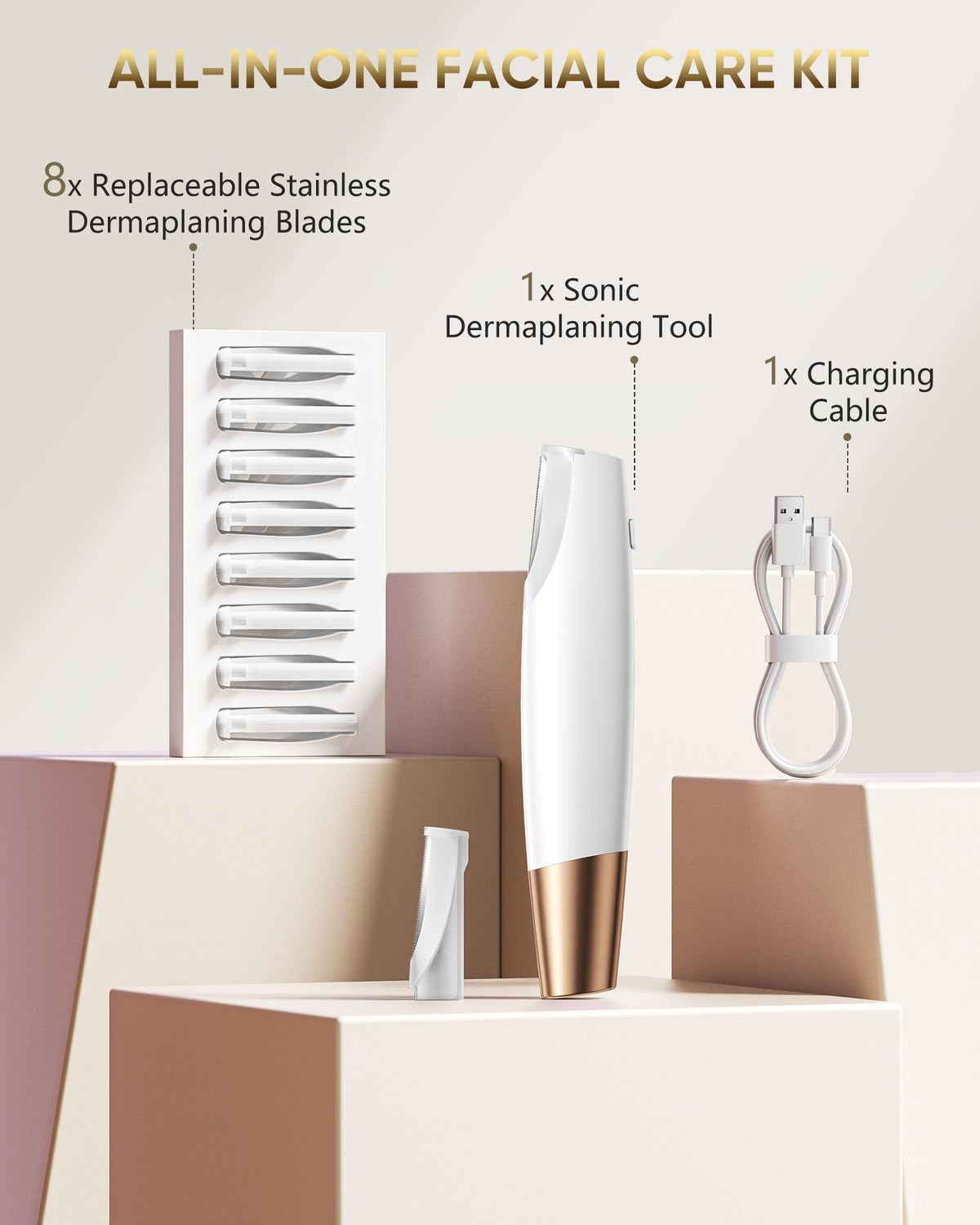 VIKICON PRO Dermaplane Razor showing adjustable speed settings