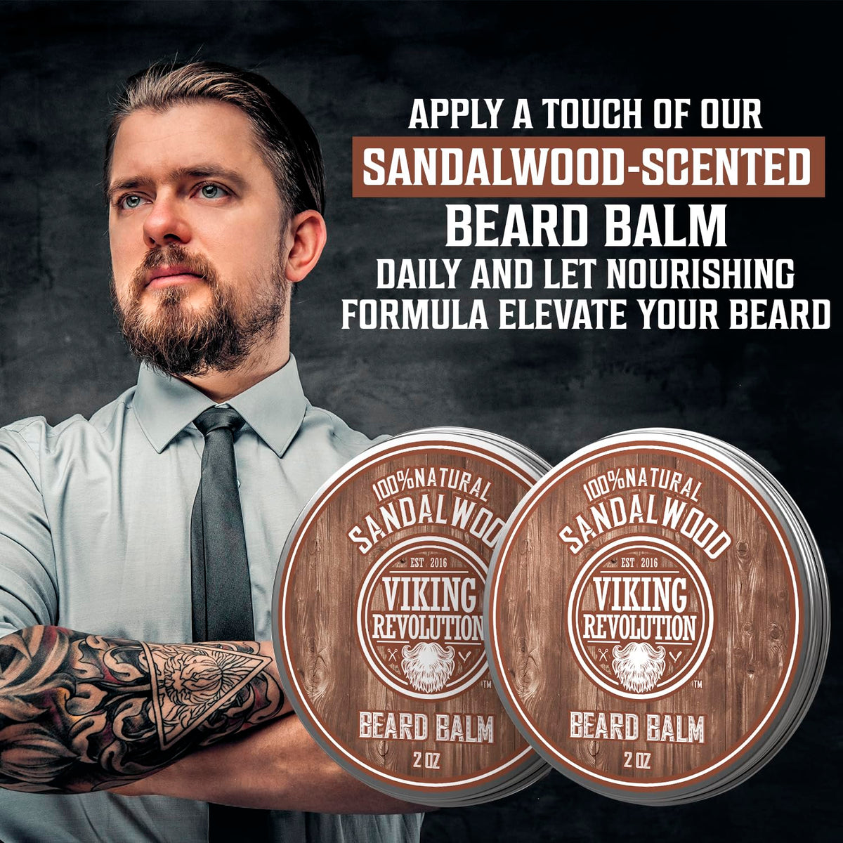 Viking Revolution Beard Balm Sandalwood 2 pack display