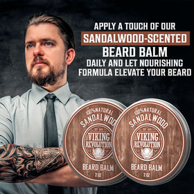 Viking Revolution Beard Balm Sandalwood 2 pack display