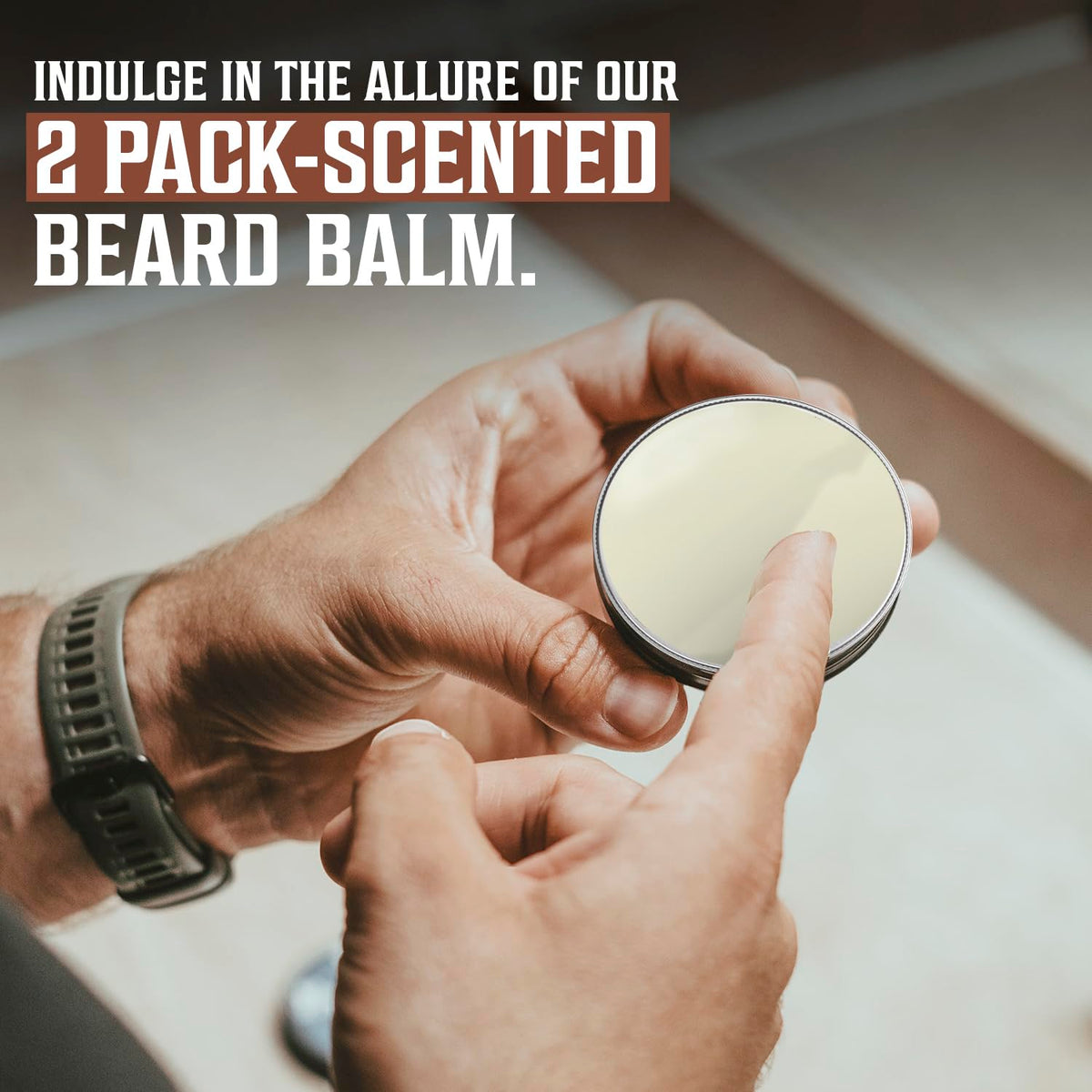 Viking Revolution Beard Balm Sandalwood application on beard
