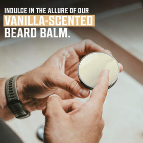 Viking Revolution Beard Balm Spiced Vanilla on wooden surface