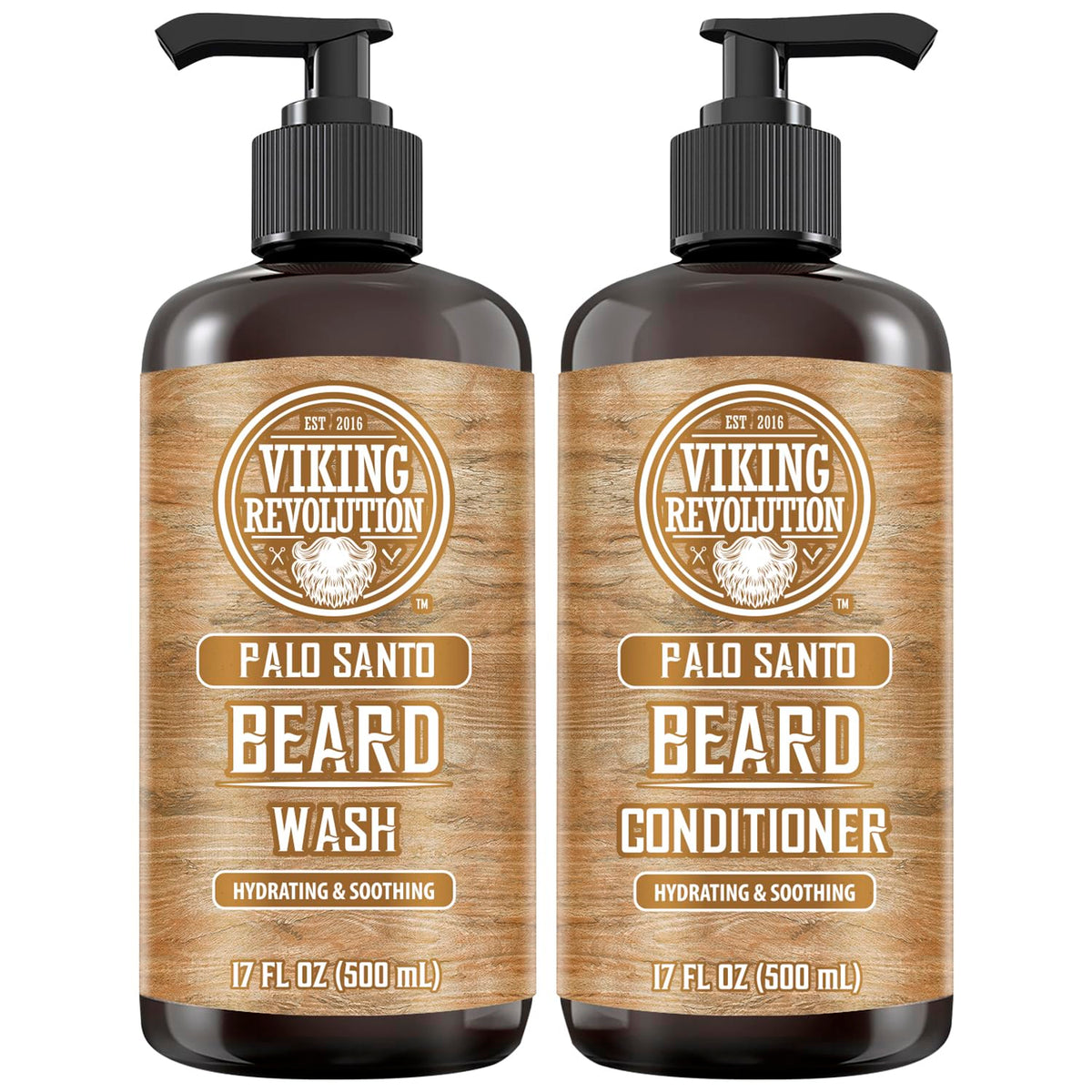 Viking Revolution Beard Conditioner being applied to a beard