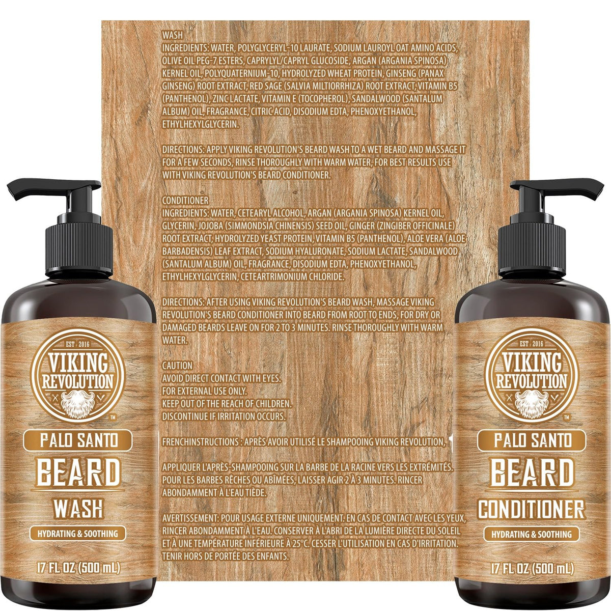 Viking Revolution Beard Conditioner bottle close-up with Palo Santo scent