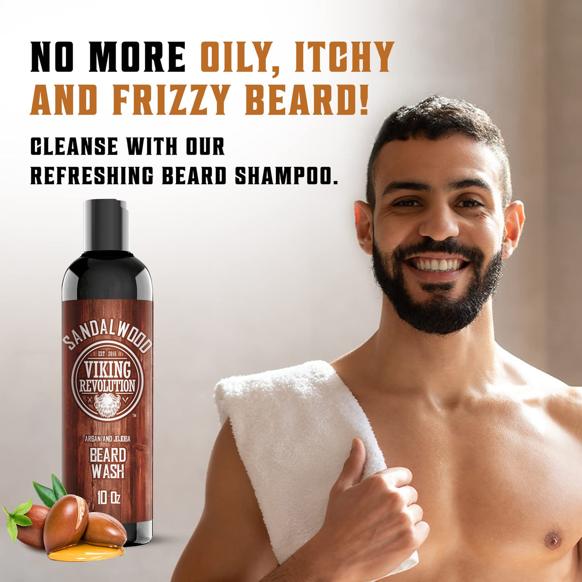 Viking Revolution Beard Conditioner bottle showing sandalwood scent