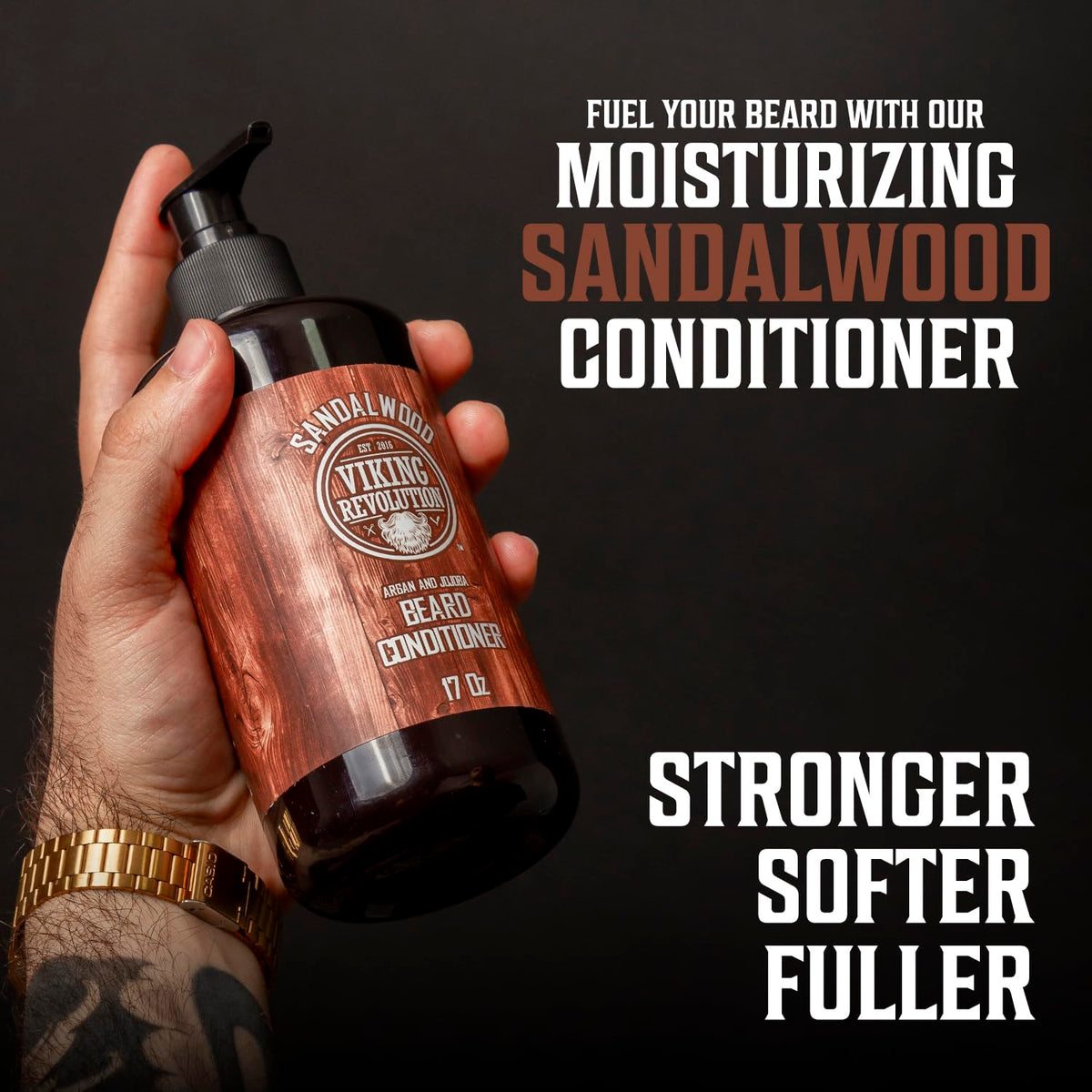 Viking Revolution Beard Conditioner close-up with natural ingredients