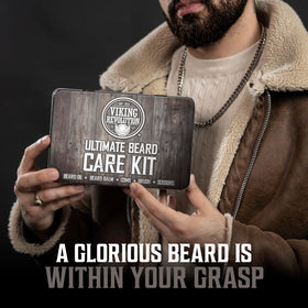 Viking Revolution Beard Kit in stylish metal tin