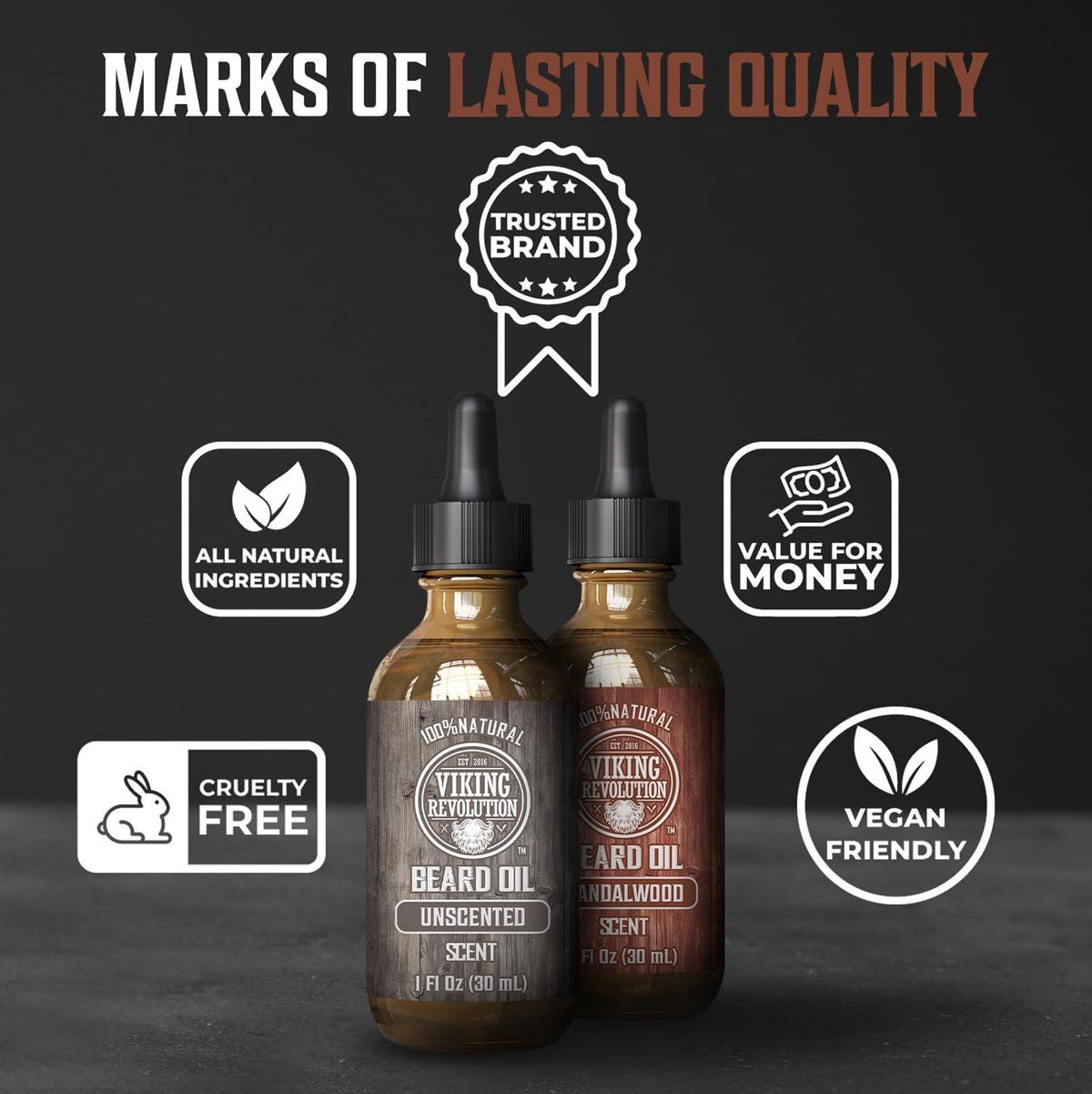 Viking Revolution Beard Oil 2 Pack close-up of bottle cap