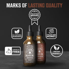 Viking Revolution Beard Oil 2 Pack close-up of bottle cap