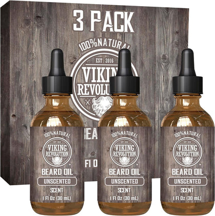 Viking Revolution Beard Oil 3 Pack front view