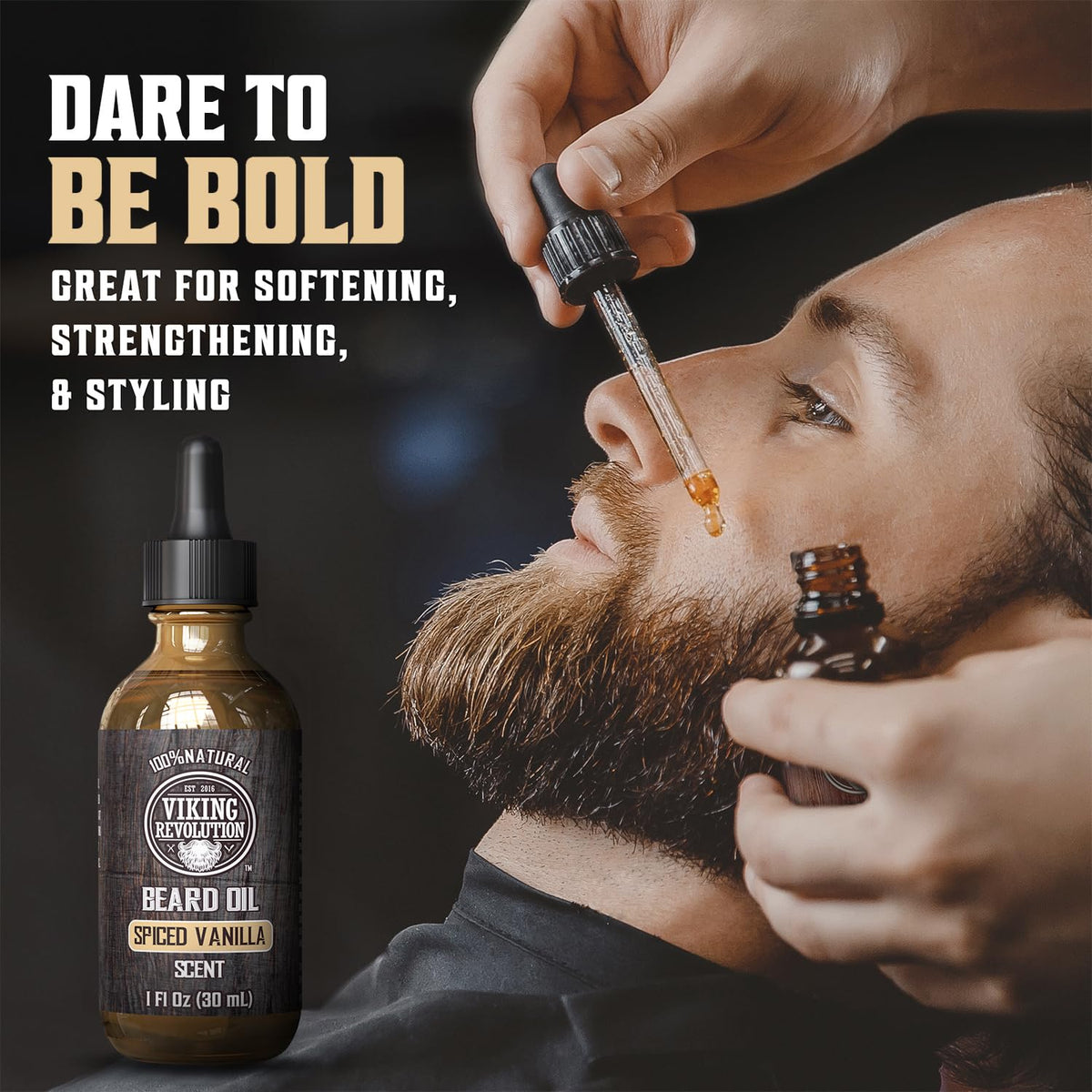 Viking Revolution Beard Oil Spiced Vanilla 2 pack side view