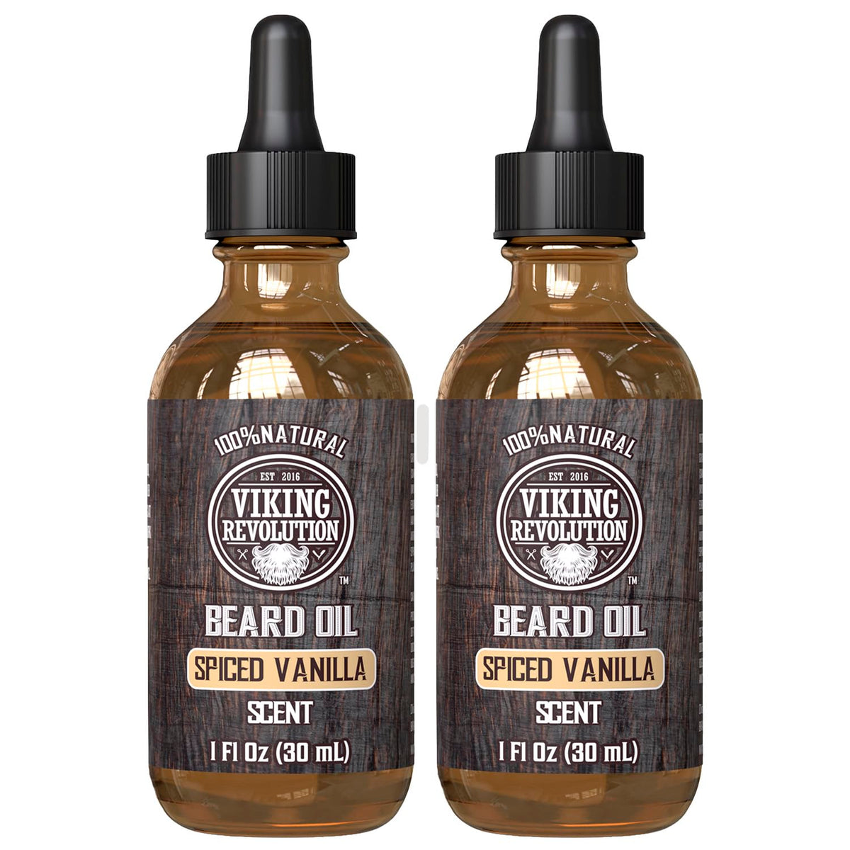 Viking Revolution Beard Oil Spiced Vanilla application on beard