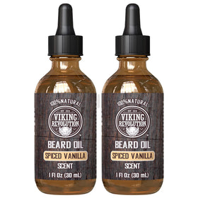 Viking Revolution Beard Oil Spiced Vanilla application on beard