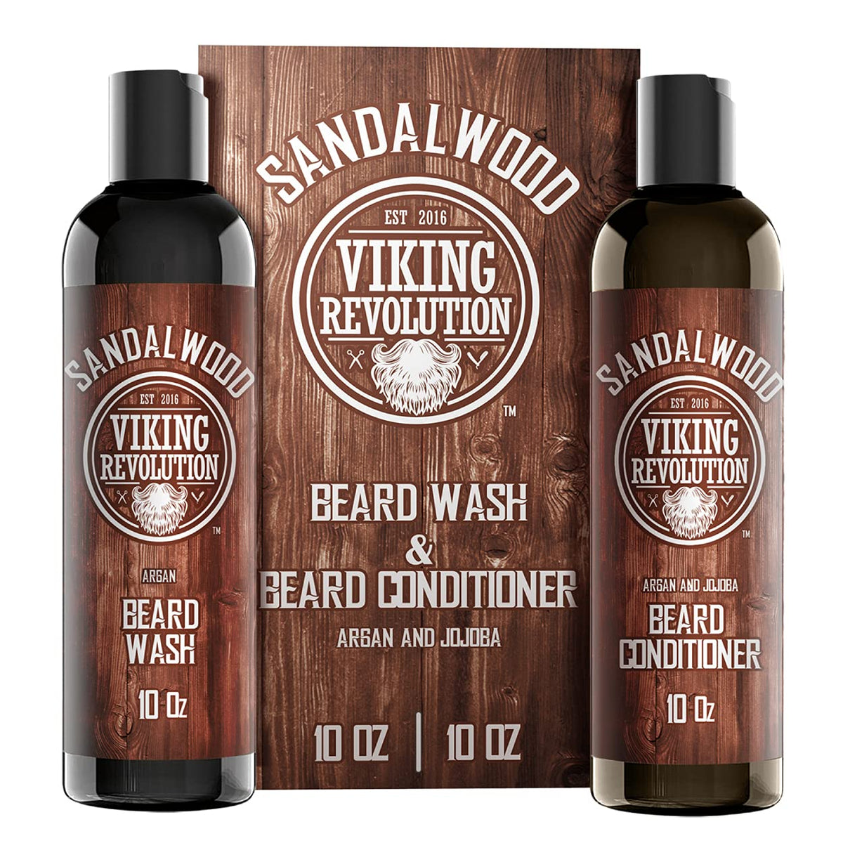 Viking Revolution Beard Wash & Conditioner Set front view with packaging