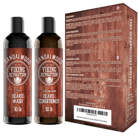 Viking Revolution Beard Wash & Conditioner Set with Argan and Jojoba oils