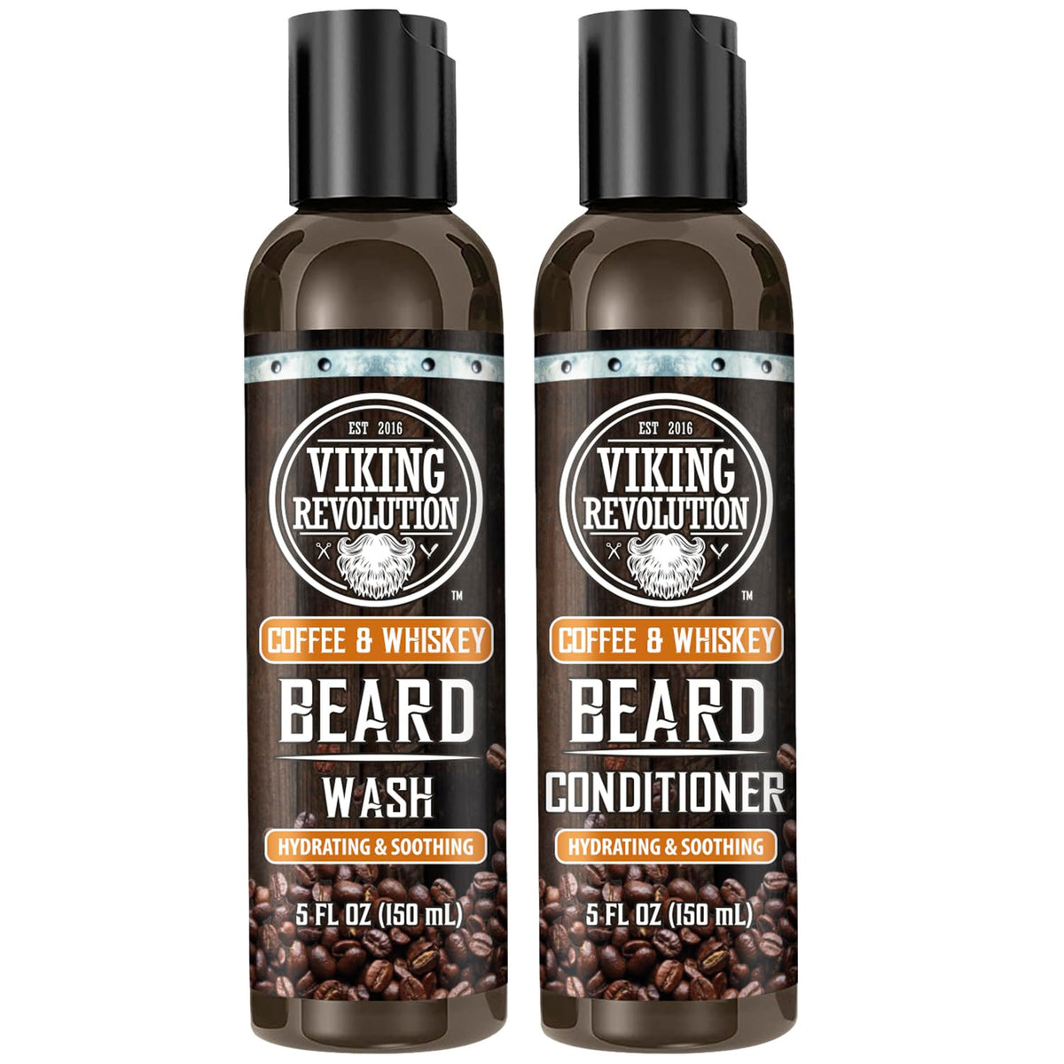 Viking Revolution Beard Wash & Conditioner Set with grooming tools