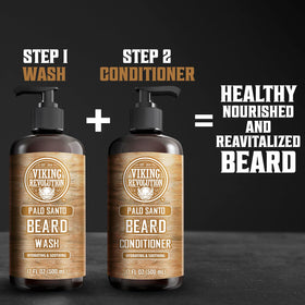 Viking Revolution Beard Wash lathering in hand for application