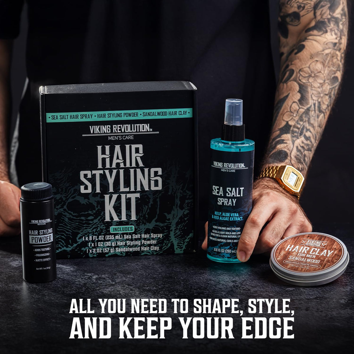 Viking Revolution Matte Clay styling process on hair