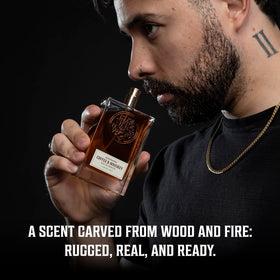Viking Revolution Men's Cologne Coffee & Whiskey bottle side view