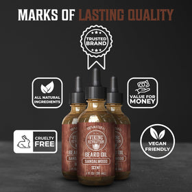 Viking Revolution Sandalwood Beard Oil with Argan and Jojoba oils