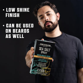 Viking Revolution Sea Salt Spray application on styled hair