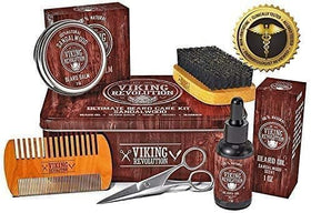 Viking Revolution Ultimate Grooming Kit for Men displayed with all components