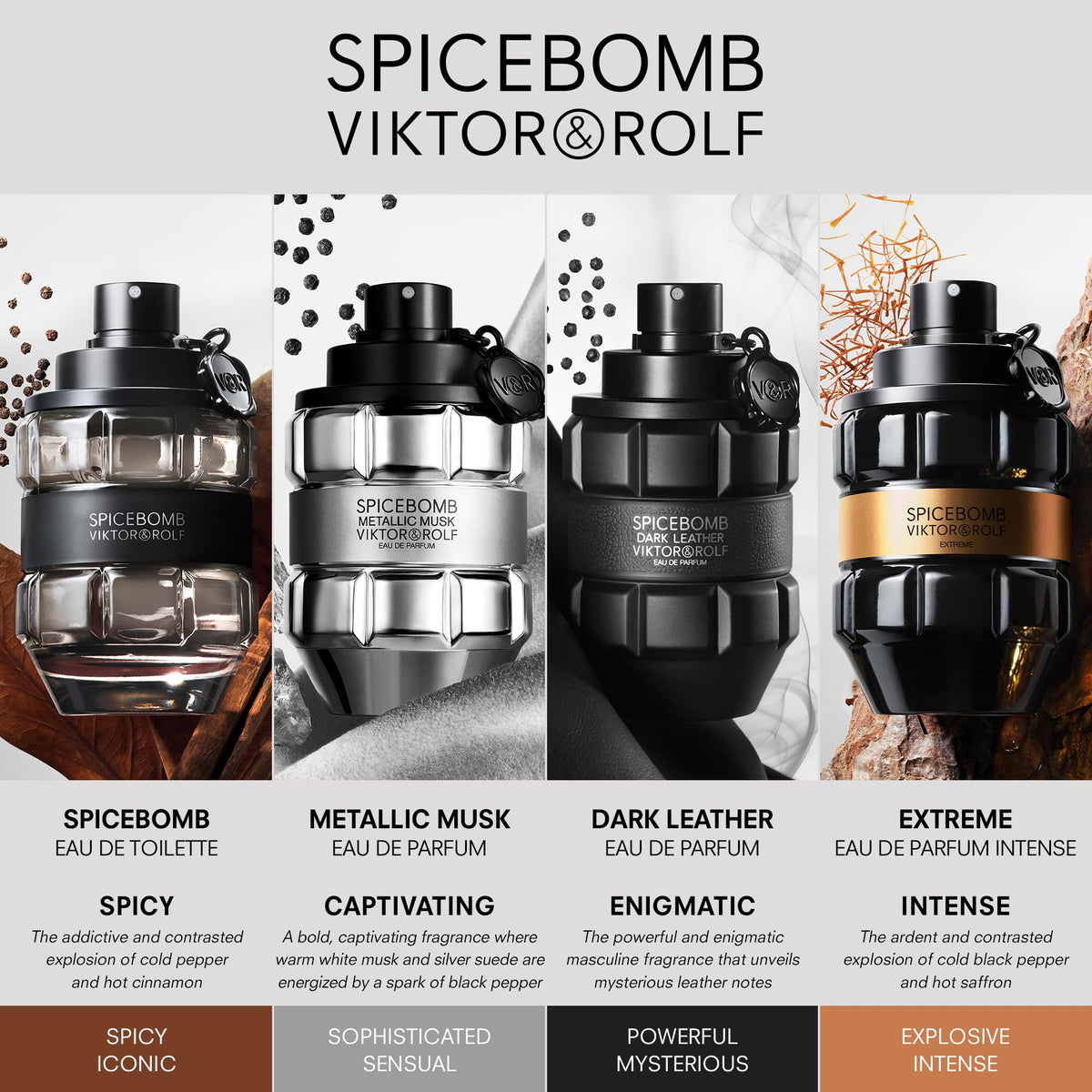 Viktor&Rolf Spicebomb Metallic Musk bottle with warm lighting