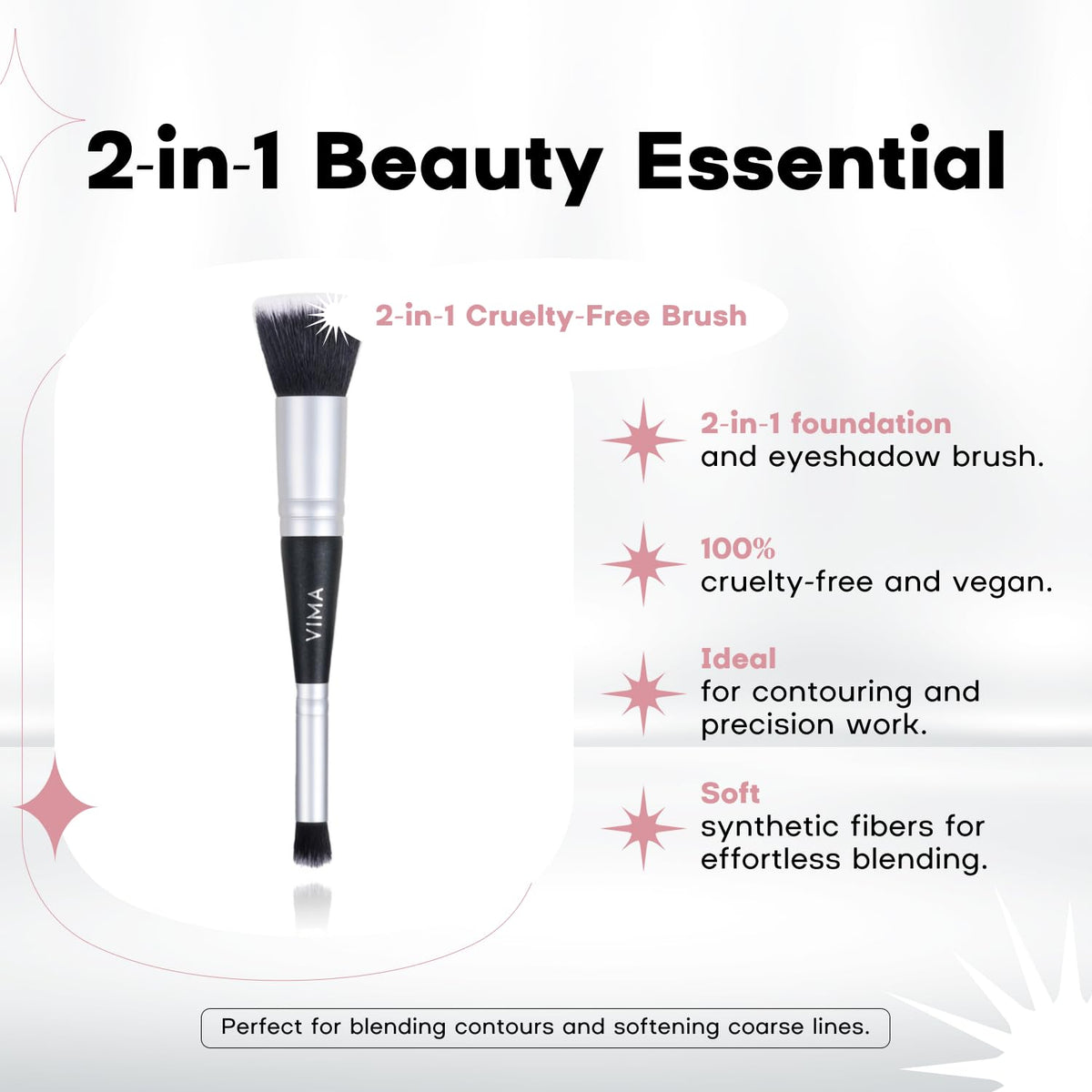 Vima Dual Ended Makeup Brush flat foundation brush close-up