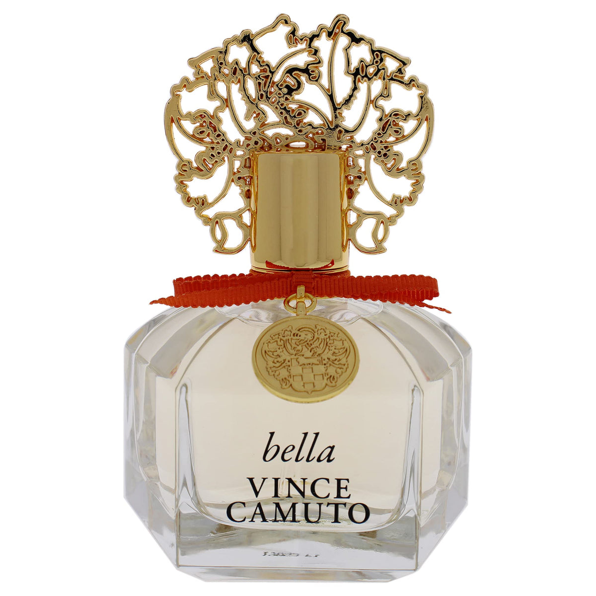 Vince Camuto Bella Eau de Parfum Spray bottle with floral background