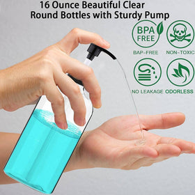 Vioetry Pump Dispenser Bottles displayed on a kitchen countertop