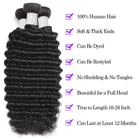 VIOLET 12A Human Hair Bundles deep wave side view