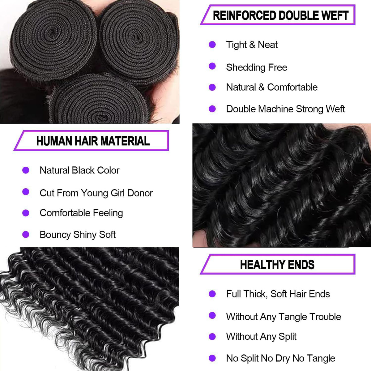 VIOLET 12A Human Hair Bundles packaging