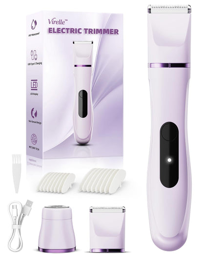 Virelle Hair Removal Epilator front view with two interchangeable heads