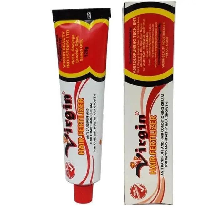 Virgin Hair Fertilizer 125g front view with packaging