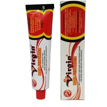 Virgin Hair Fertilizer 125g front view with packaging