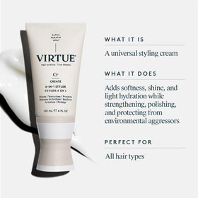 VIRTUE 6-in-1 Styling Cream packaging with citrus scent