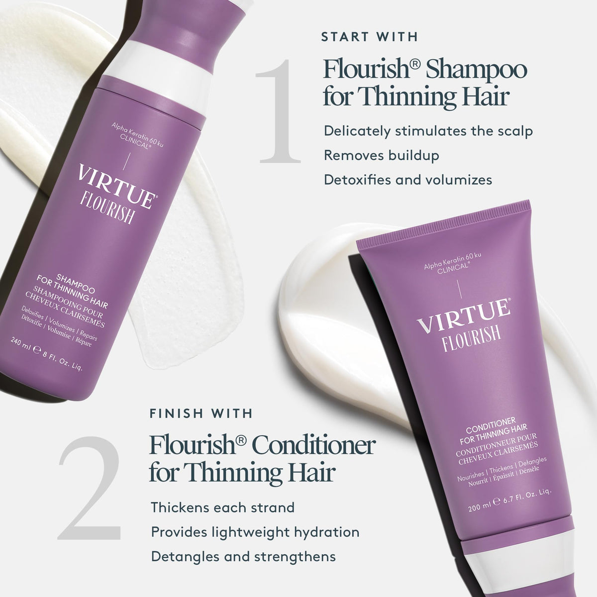 VIRTUE Flourish Hair Growth Shampoo 2 Fl Oz packaging