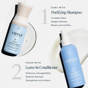 VIRTUE Refresh Leave-In Conditioner 5 Fl Oz mist spray in action