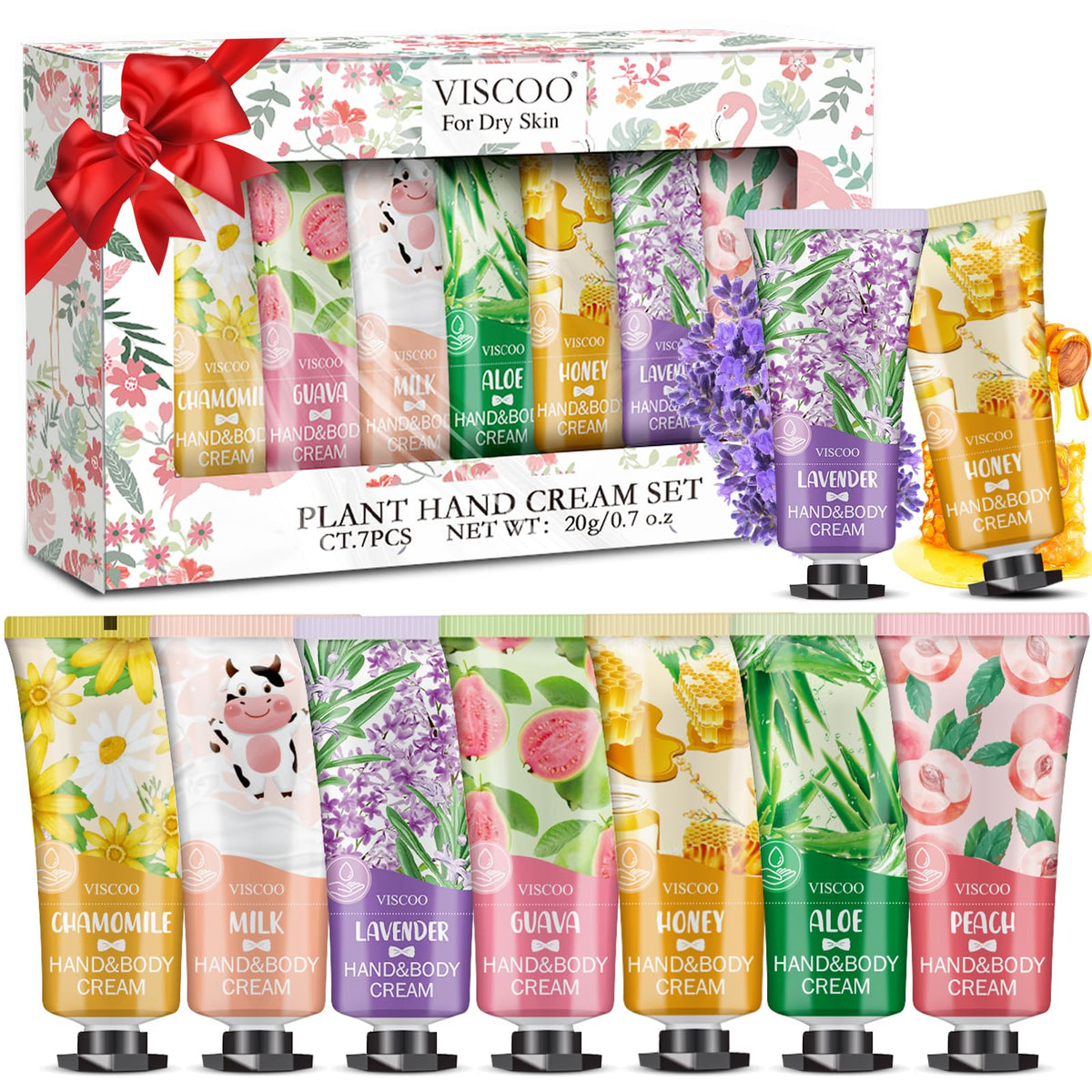 VISCOO 7 Pack Hand Cream Gift Set with assorted fragrances