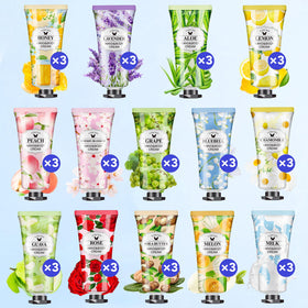 VISCOO hand cream gift set displayed with floral arrangement