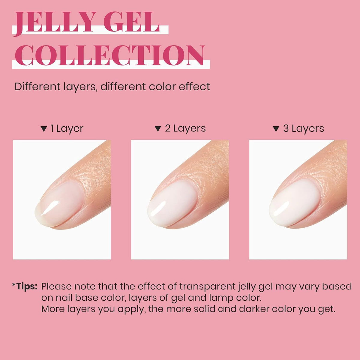 Vishine 15ml Crystal Jelly Gel Nail Polish in a manicure set