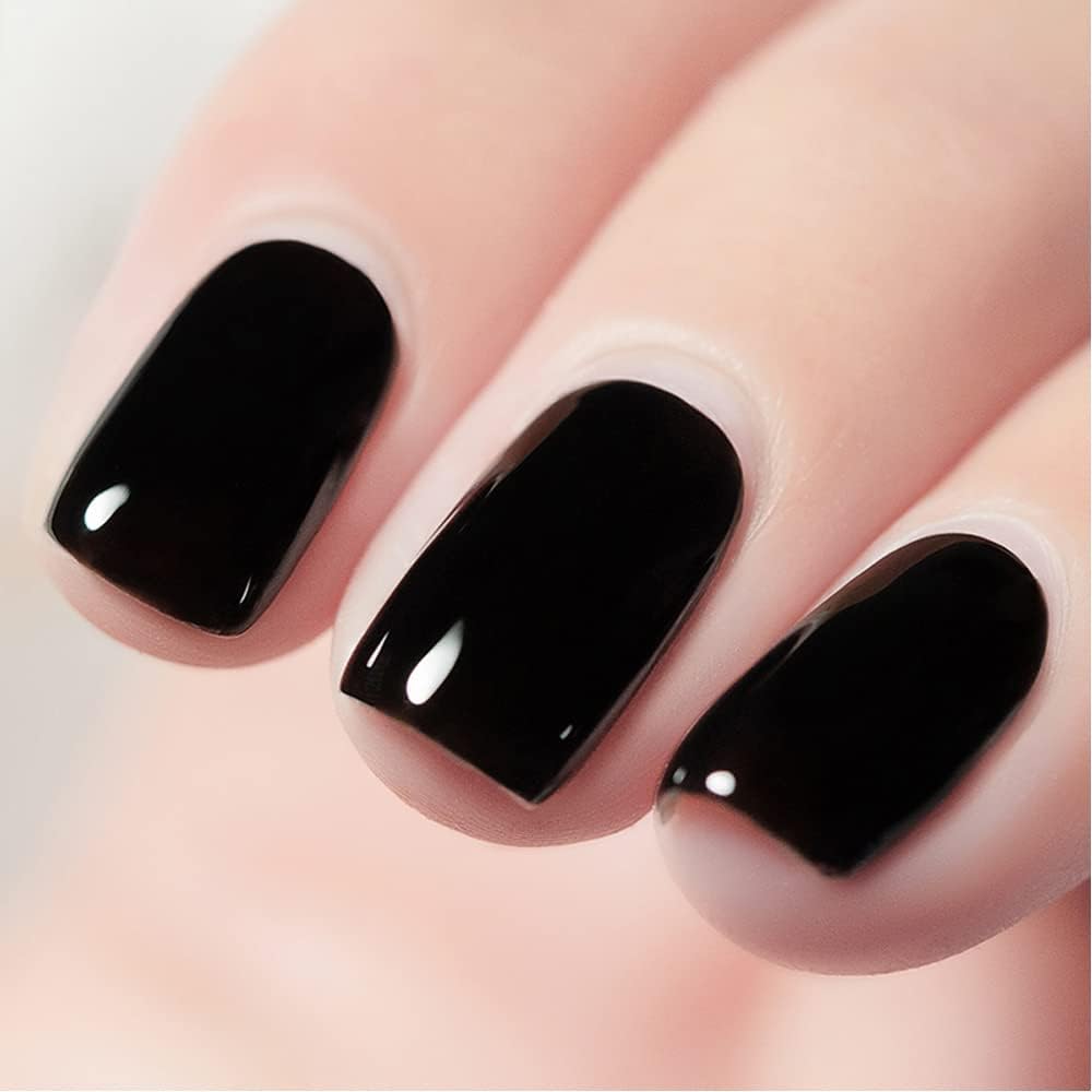 Vishine Gel Nail Polish Basic Black 1348 with nail art tools