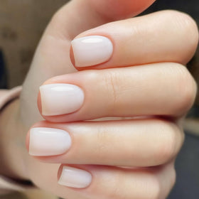 Vishine Gel Nail Polish Milky Calm White on nail display