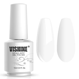 Vishine Gel Nail Polish Pure White 1433 front view