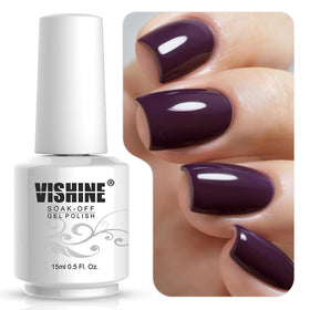 Vishine Gel Polish 15ml purple bottle front view