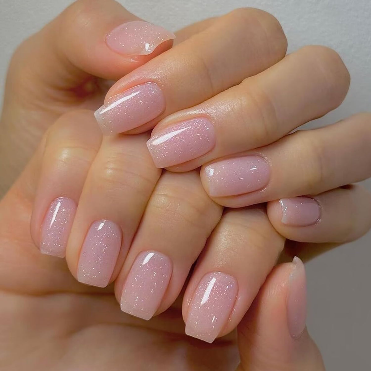 Vishine Gel Polish 15ml sheer glitter pink bottle side view