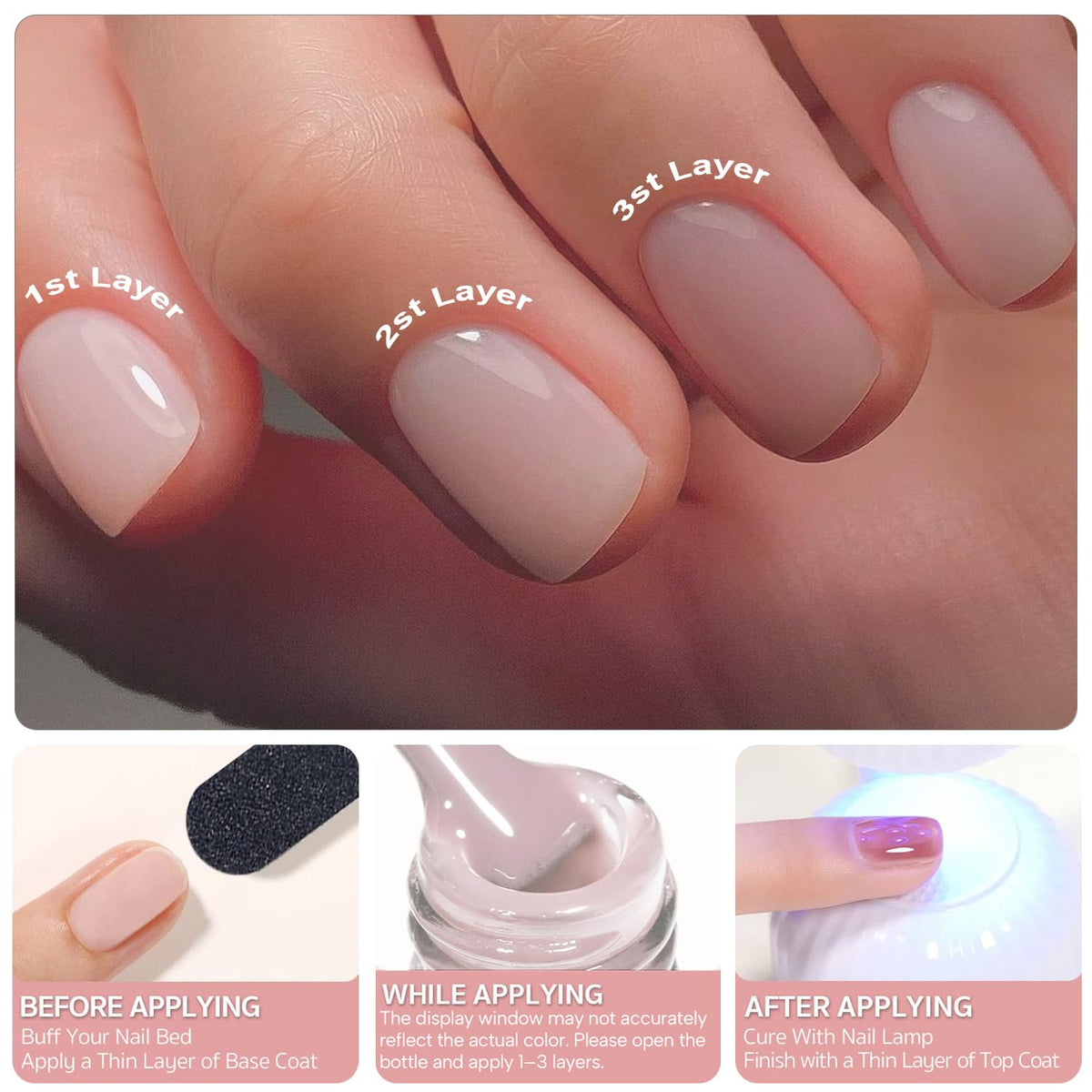 Vishine Jelly Crystal Pink Gel Nail Polish 15ml packaging