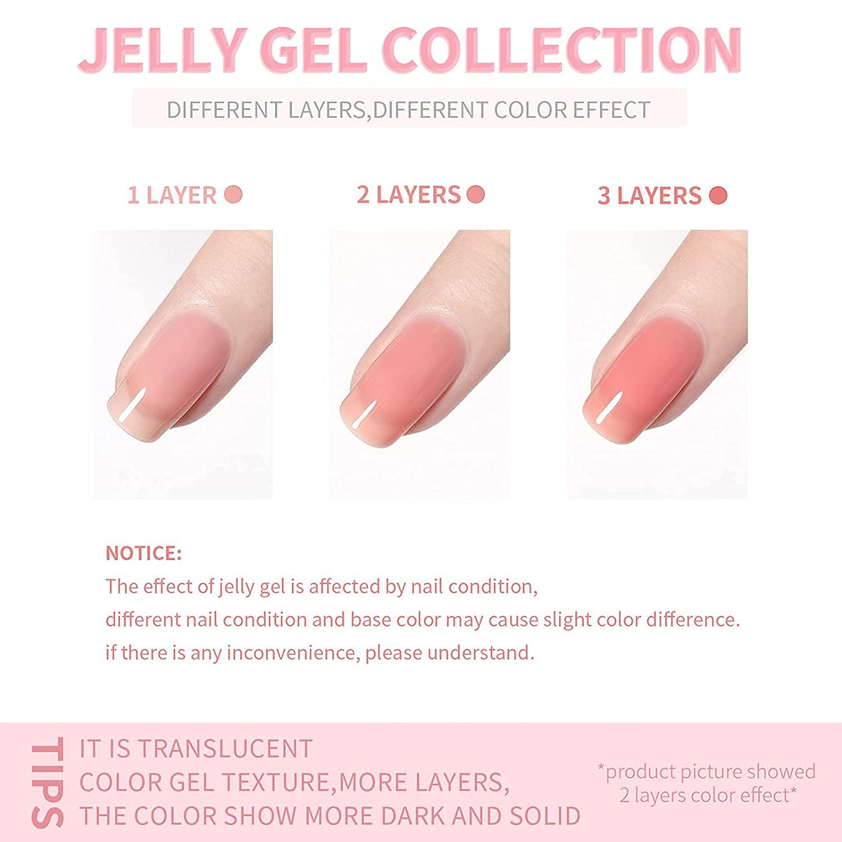 Vishine Jelly Milky Nude Pink Gel Nail Polish 15ml in natural light