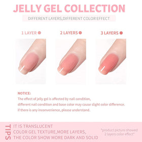 Vishine Jelly Milky Nude Pink Gel Nail Polish 15ml in natural light