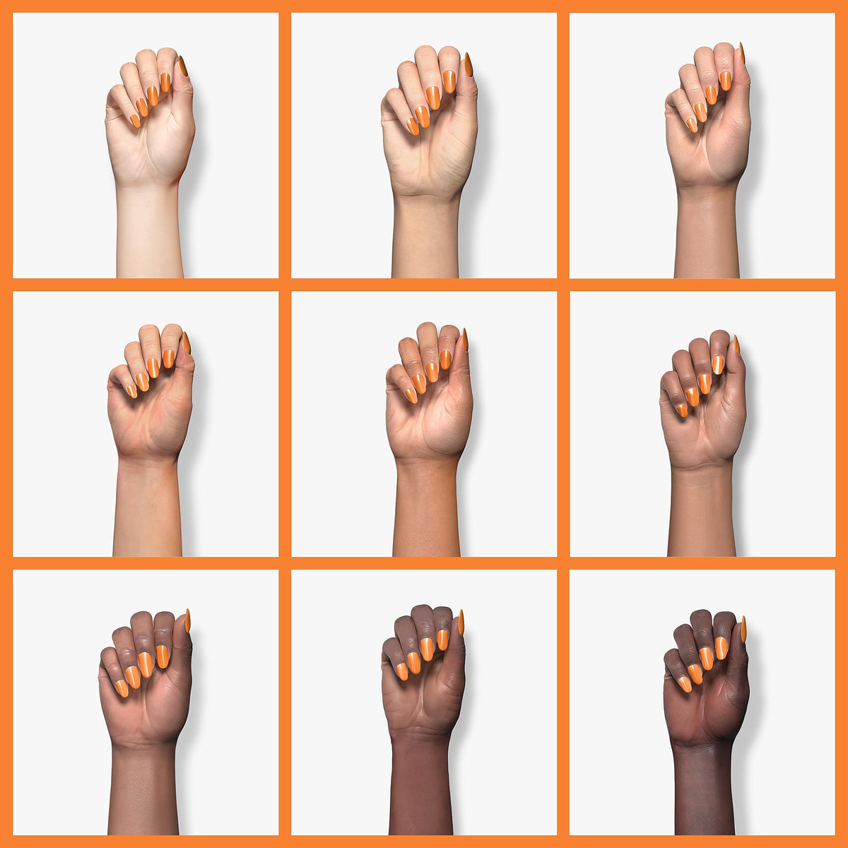 Vishine Nail Gel Polish Hot Orange with brush close-up