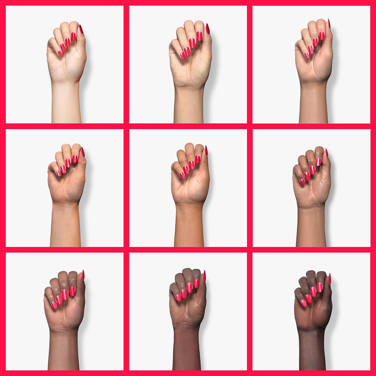 Vishine Nail Gel Polish Hot Rose Pink 15ml applied on nails
